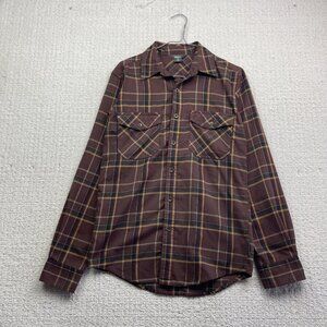Royal Robbins Shirt Mens S Plaid Long Sleeve Dark Red / Brown Outdoor Western